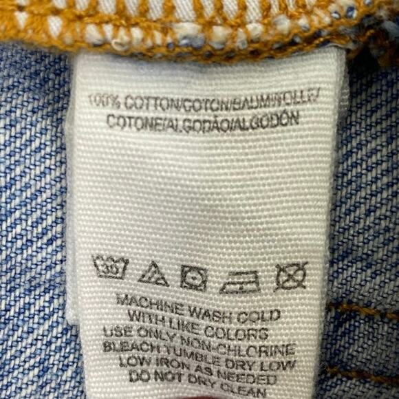 Free People Patchwork 2 Tone Boyfriend Jeans Sz 27 High Rise Cropped Distressed - Picture 11 of 12